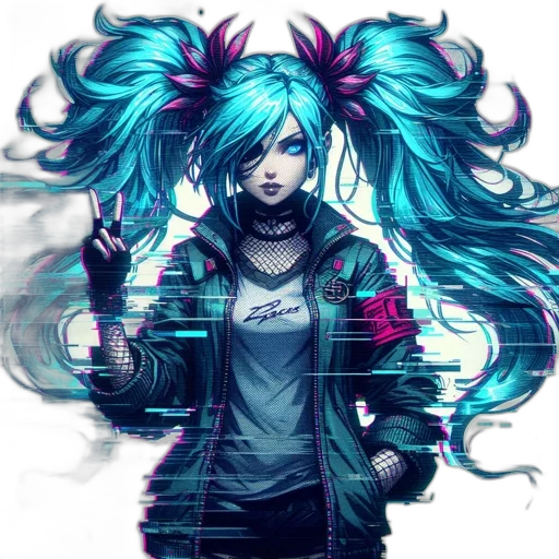 jacket, hair, staff, cyberpunk transparent PNG cut-out