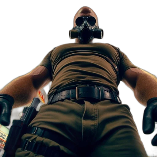 concept art, comic book art, man, gas transparent PNG cut-out