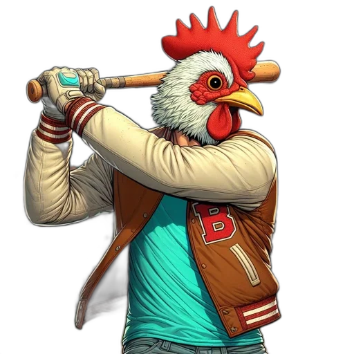 jacket, staff, animal, weapon transparent PNG cut-out