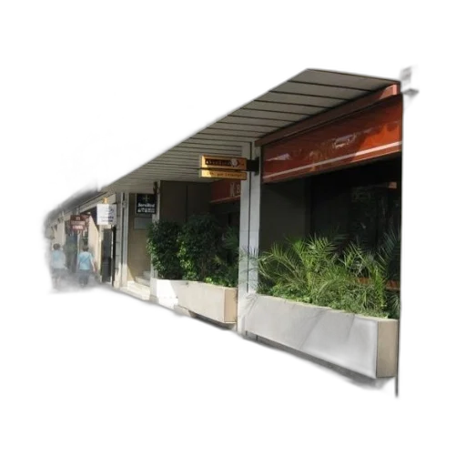 staff, building, umbrella, 3d render transparent PNG cut-out
