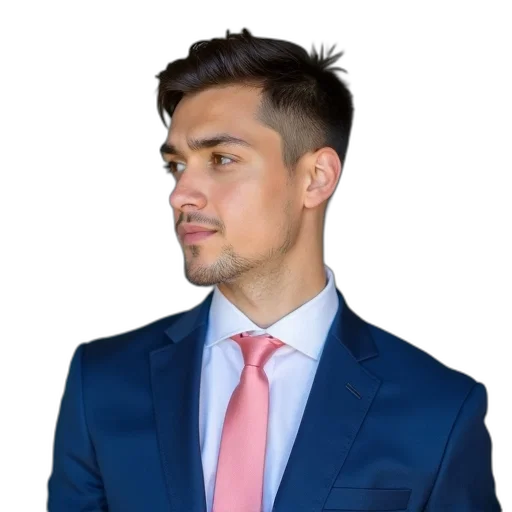 staff, jacket, face, hair transparent PNG cut-out