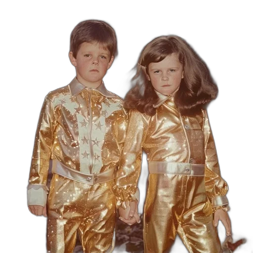 jacket, dress, outer space, golden transparent PNG cut-out