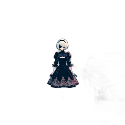 dress, robot, staff, creature transparent PNG cut-out