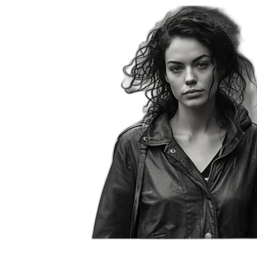 jacket, face, hair, dress transparent PNG cut-out