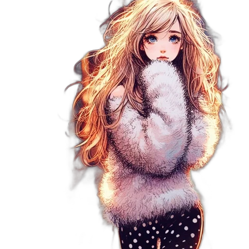 jacket, hair, dress, fantasy art transparent PNG cut-out