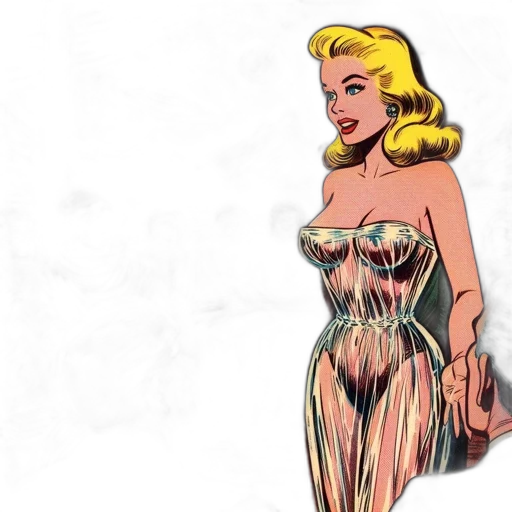 dress, comic book art, cartoon, concept art transparent PNG cut-out