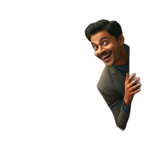 man, wearing, suit, peeks transparent PNG cut-out
