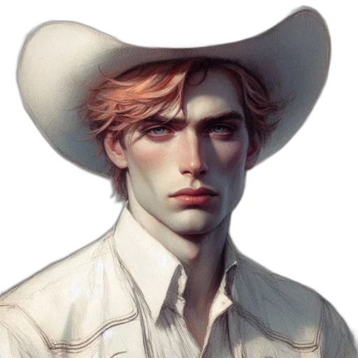 hat, face, jacket, concept art transparent PNG cut-out