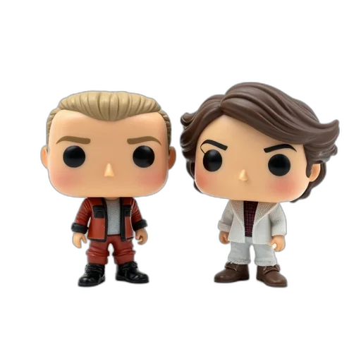 two, pop, vinyl, back transparent PNG cut-out