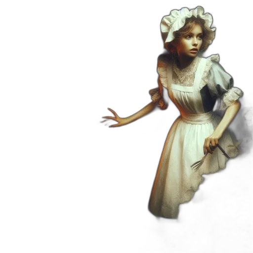 dress, staff, face, hat transparent PNG cut-out