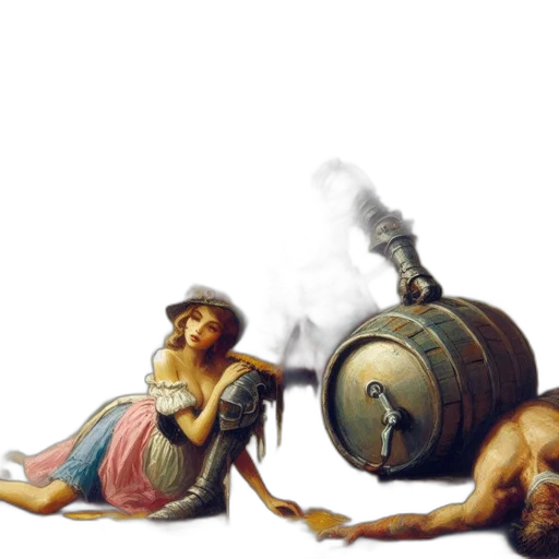 bottle, concept art, fantasy art, oil painting transparent PNG cut-out