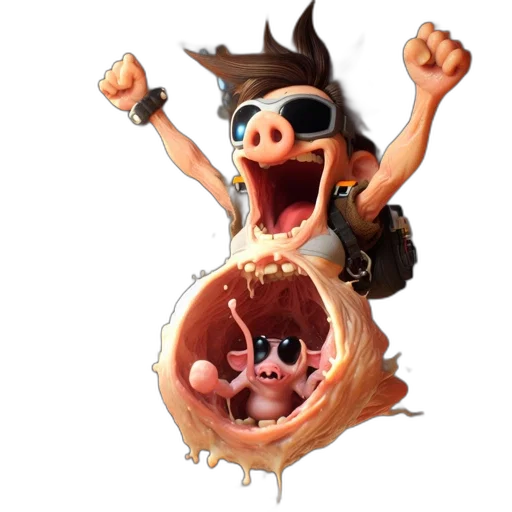 creature, animal, food, 3d render transparent PNG cut-out