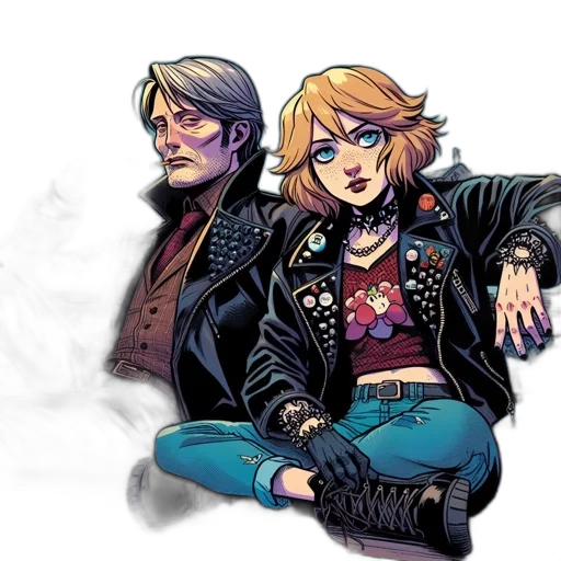 jacket, comic book art, concept art, cyberpunk transparent PNG cut-out