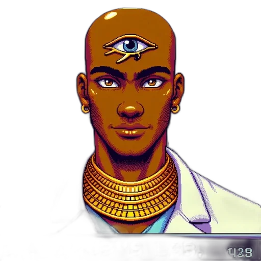 jewelry, face, pixel art, concept art transparent PNG cut-out