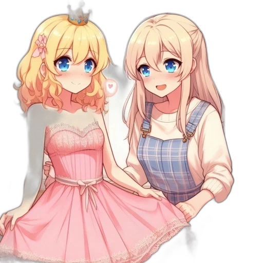 dress, flower, staff, anime transparent PNG cut-out
