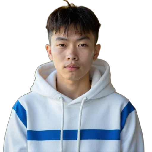 jacket, face, staff, hair transparent PNG cut-out
