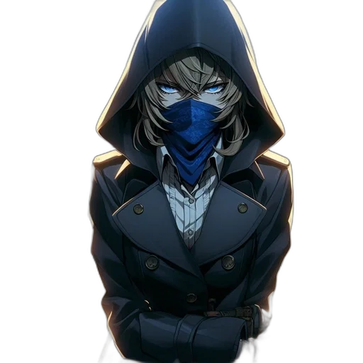 jacket, mask, staff, face transparent PNG cut-out