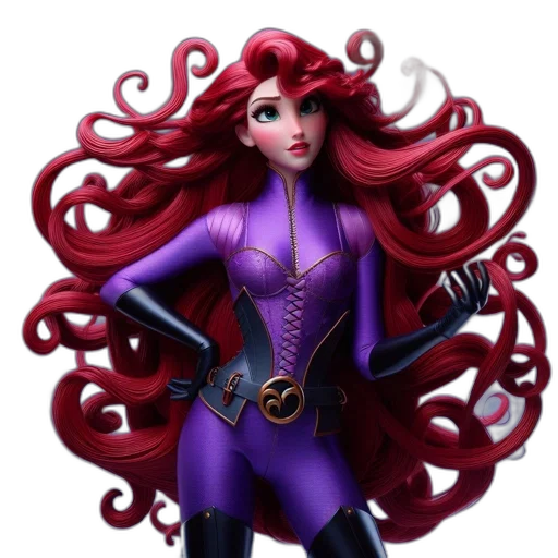 hair, dress, concept art, 3d render transparent PNG cut-out