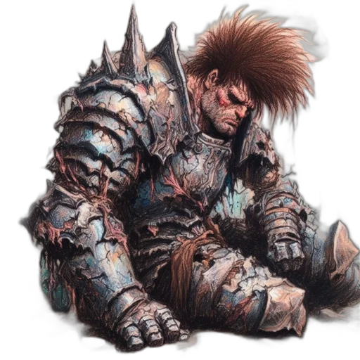 hair, creature, face, staff transparent PNG cut-out