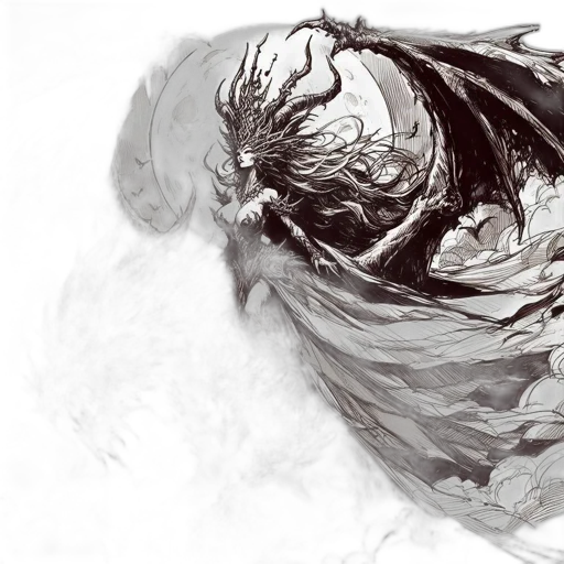 dragon, mask, creature, sword transparent PNG cut-out