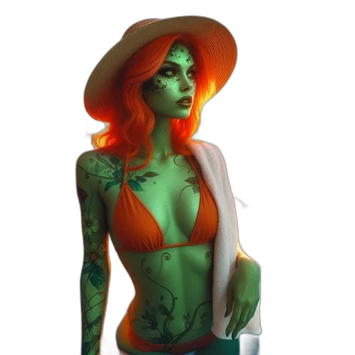 dress, hat, fantasy art, concept art transparent PNG cut-out
