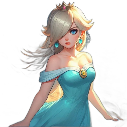 dress, crown, staff, fantasy art transparent PNG cut-out