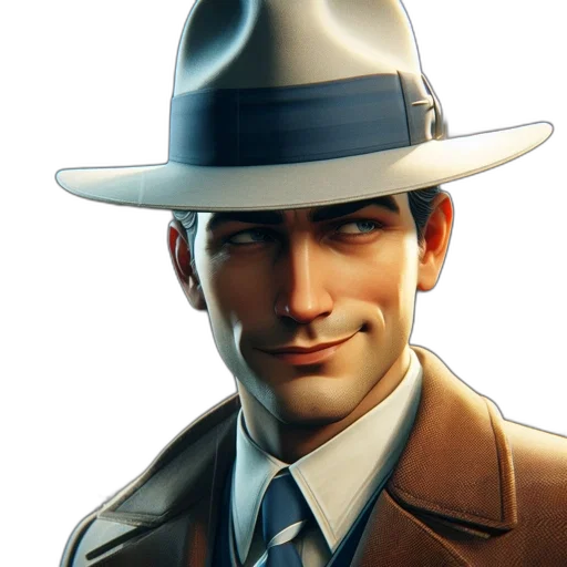 hat, face, jacket, staff transparent PNG cut-out