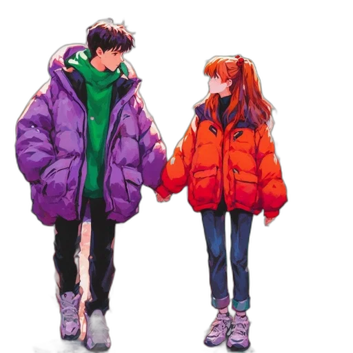 jacket, concept art, watercolor, pixel art transparent PNG cut-out