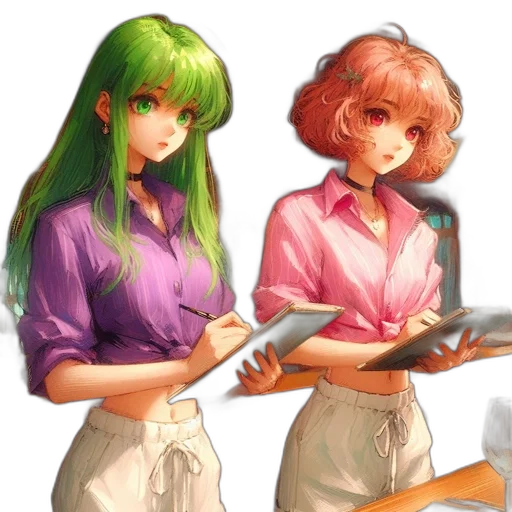 staff, anime, concept art, pixel art transparent PNG cut-out