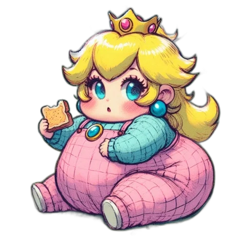 crown, dress, food, pixel art transparent PNG cut-out