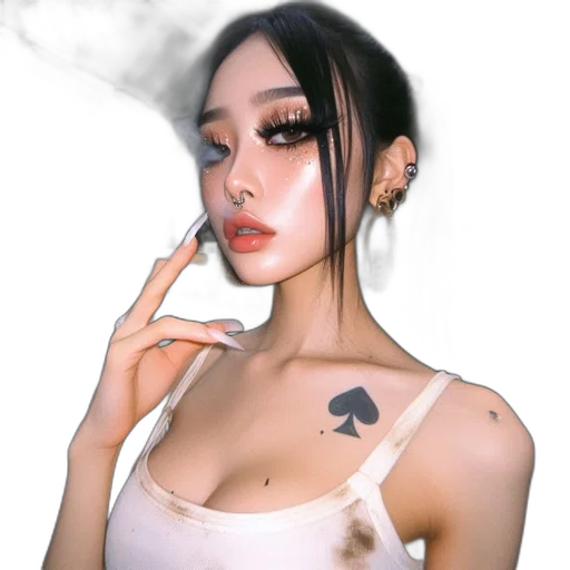 dragon, face, jewelry, photorealistic transparent PNG cut-out