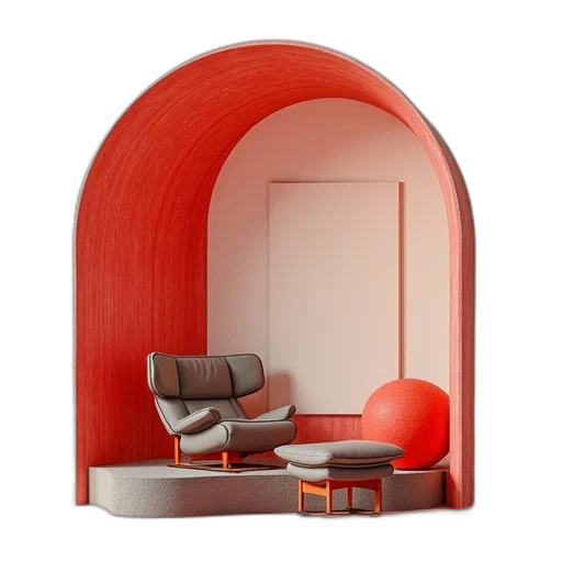 furniture, 3d render, concept art, photorealistic transparent PNG cut-out