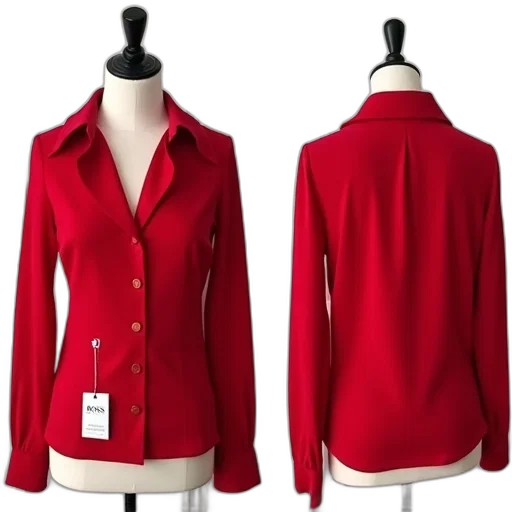 jacket, red, blouse, ruffled transparent PNG cut-out