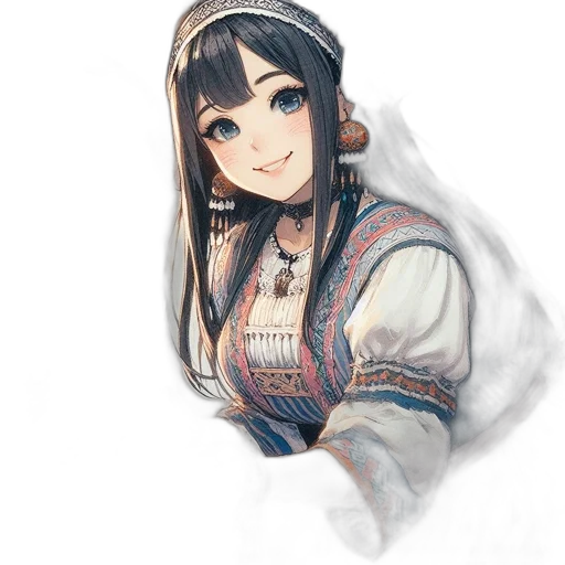dress, face, mask, staff transparent PNG cut-out