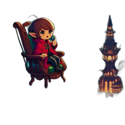 concept art, pixel art, fantasy art, 3d render transparent PNG cut-out