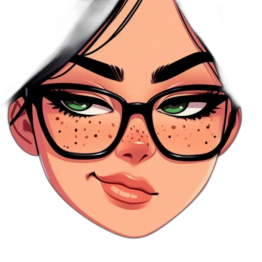face, cartoon, comic book art, pixel art transparent PNG cut-out