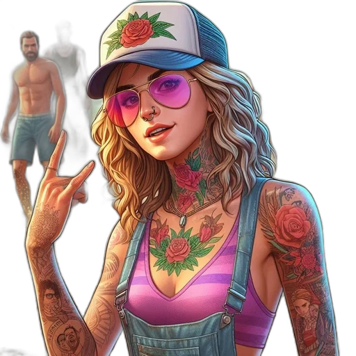 hat, face, dress, jewelry transparent PNG cut-out