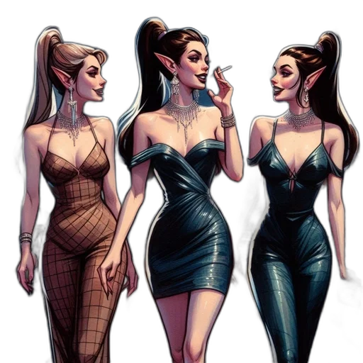 dress, comic book art, concept art, cartoon transparent PNG cut-out