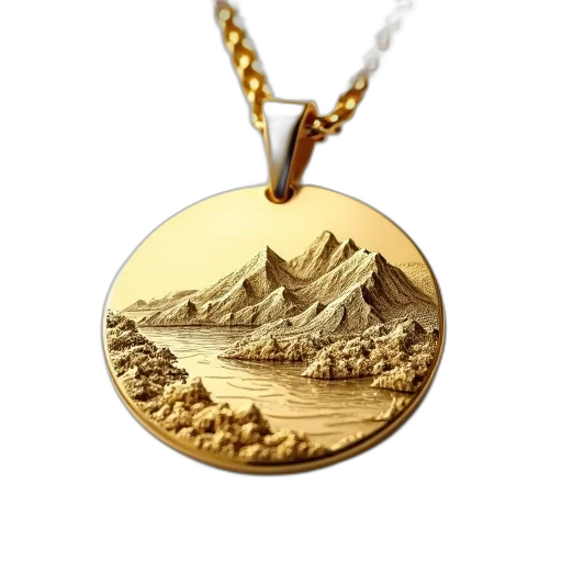 jewelry, gold, pendant, detailed transparent PNG cut-out