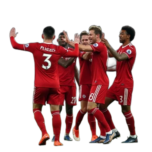 qpr, players, celebrate, pitch transparent PNG cut-out