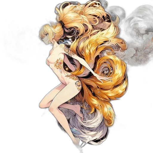 hair, dress, dragon, fantasy art transparent PNG cut-out