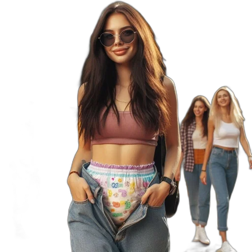 3d render, pastel, young, woman transparent PNG cut-out