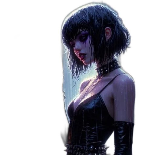 dress, face, jacket, creature transparent PNG cut-out