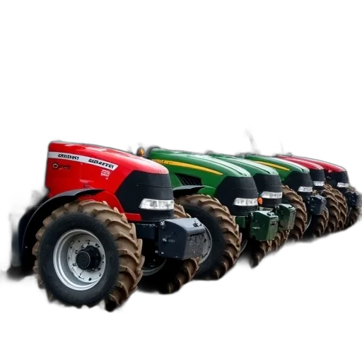 weapon, 3d render, row, tractors transparent PNG cut-out