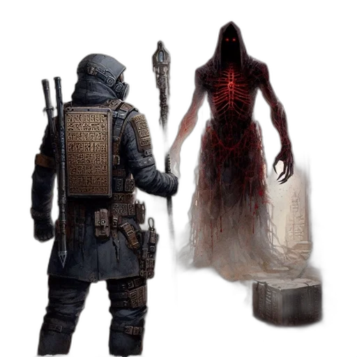sword, staff, weapon, creature transparent PNG cut-out