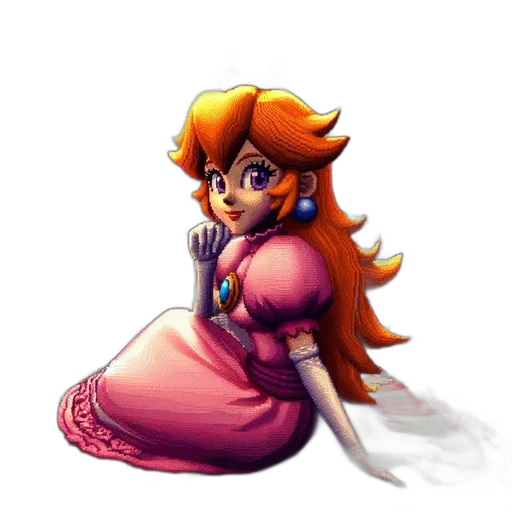 dress, staff, crown, pixel art transparent PNG cut-out