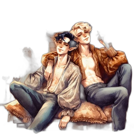 watercolor, comic book art, concept art, fantasy art transparent PNG cut-out