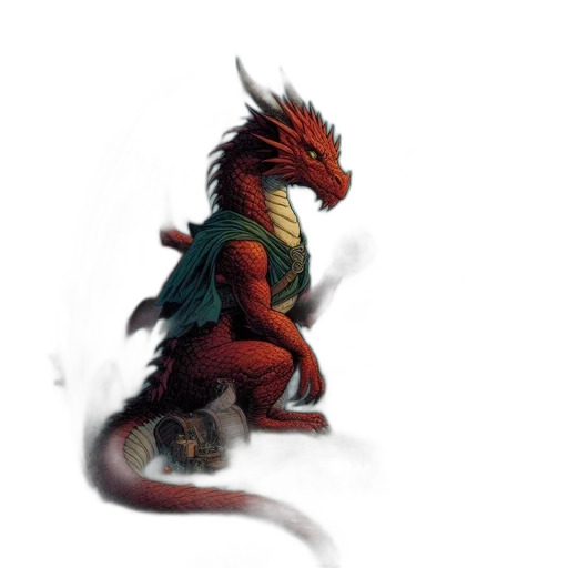 dragon, creature, staff, animal transparent PNG cut-out