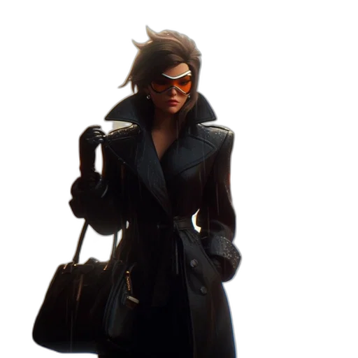 jacket, staff, concept art, cyberpunk transparent PNG cut-out