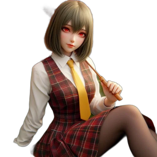 staff, face, 3d render, anime transparent PNG cut-out